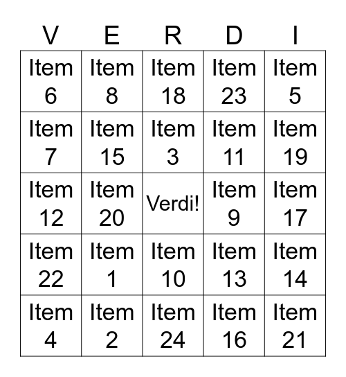 Seminar Bingo Card