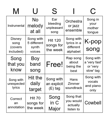 BeatPulse Wolves Bingo Card