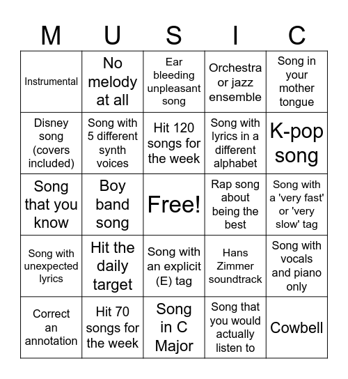 BeatPulse Wolves Bingo Card