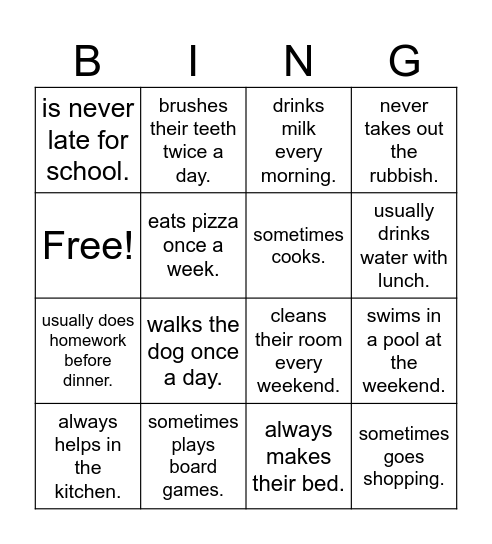 Find someone who... Bingo Card