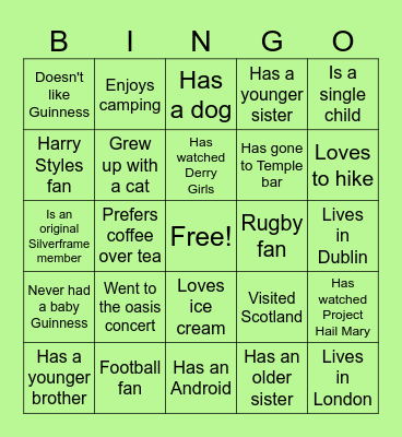 Ice Breaker Card Bingo Card