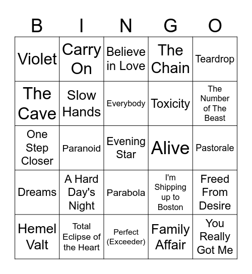 Eddie Eclipse Birthday Bingo Card