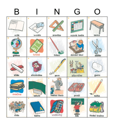 SCHOOL Bingo Card
