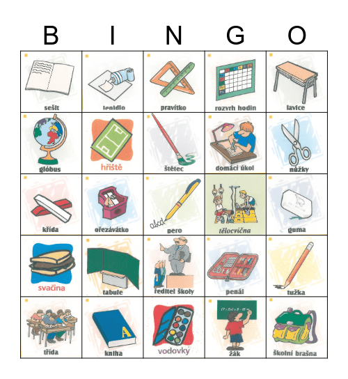 SCHOOL Bingo Card