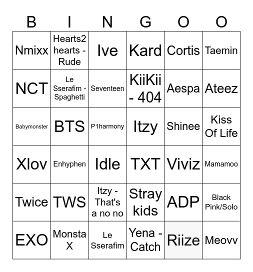 Comicon April 2026 - Kpop Bingo Card