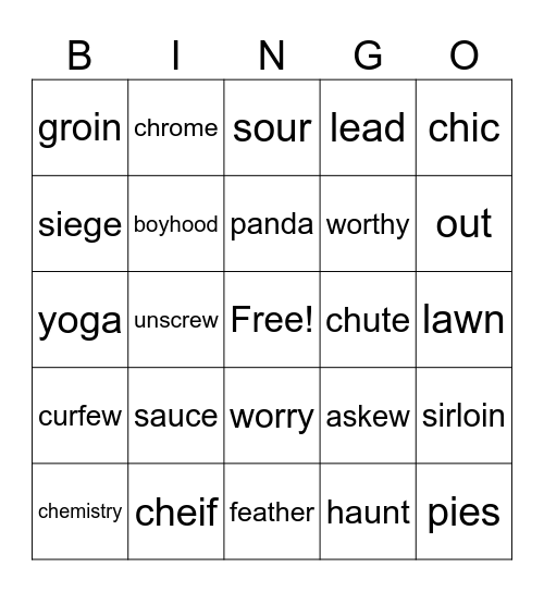 OG L 82-92 Bingo Card