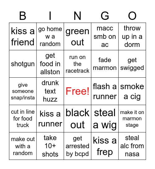 MARMON Bingo Card