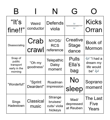Hazel Bingo Card