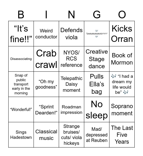 Hazel Bingo Card
