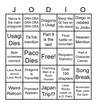 Part 9 Bingo Card