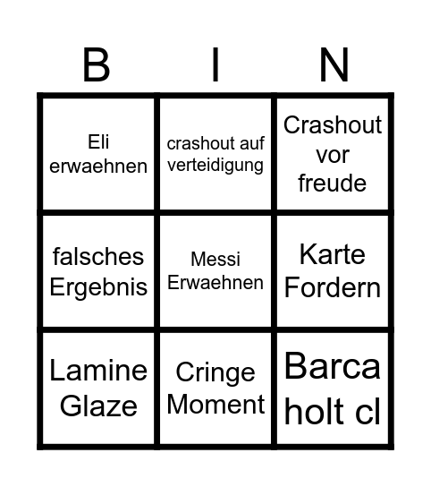Newcastle Stadion VLOG Bingo Card