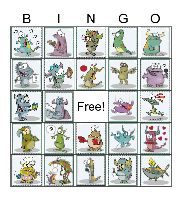 verbs Bingo Card