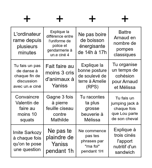 BINGO C&C Mattéo Bingo Card