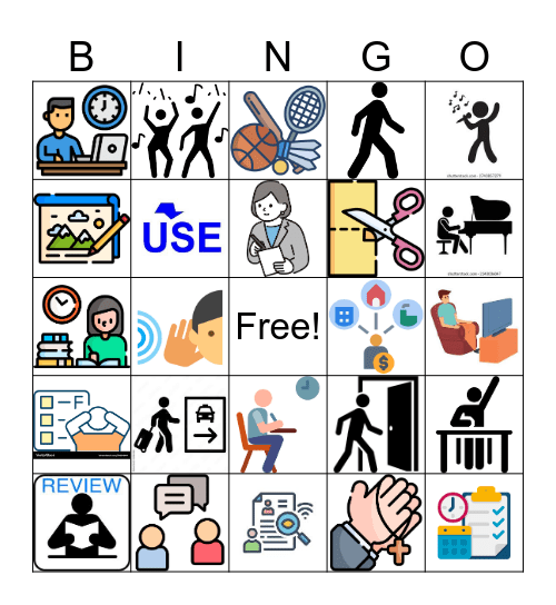 "AR" Verbs Bingo Card