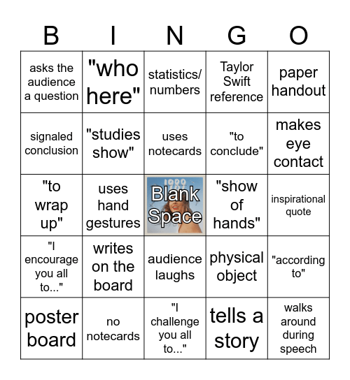 Persuasive Bingo Card
