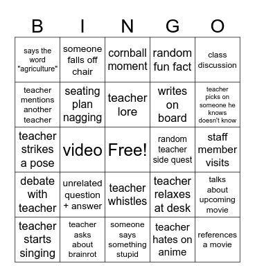 Hillstory Bingo Card