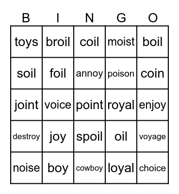 文字賓果 Bingo Card