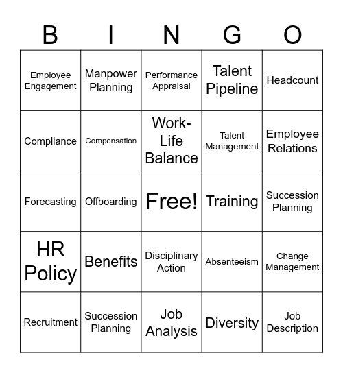 HR Bingo Card
