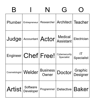 Career Bingo Card