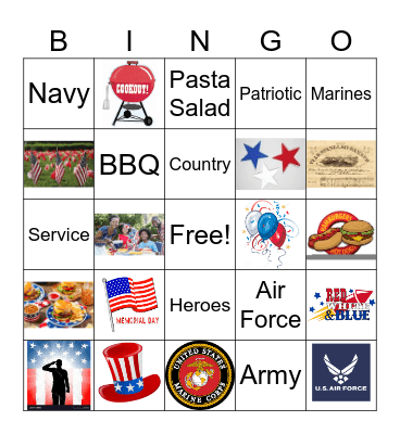 Memorial Day Bingo Card