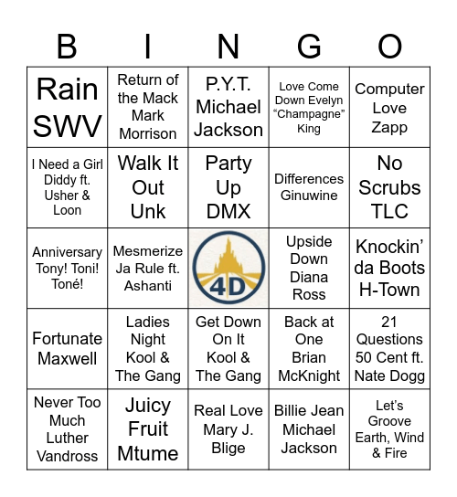Vision 4D Future Financial R&B Bingo Card