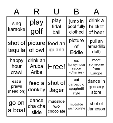 Vacation 2026 BINGO Card