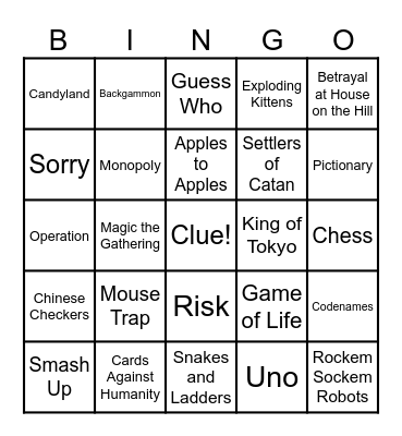 Board Game To Horror Move Pipeline Bingo Card