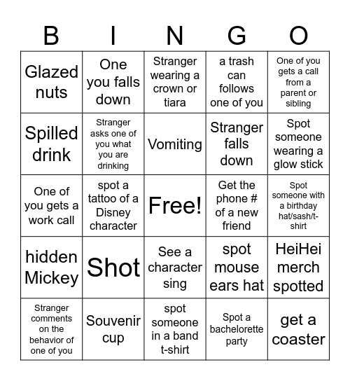 Drinks Around the World Bingo Card