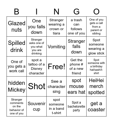 Drinks Around the World Bingo Card