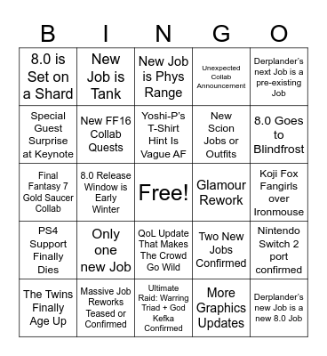 NA FanFest 2026 Bingo Card