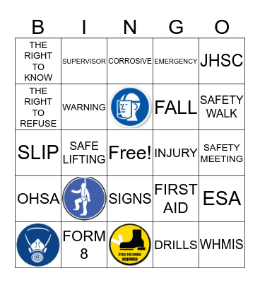 PMA SAFETY BINGO Card