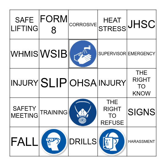 PMA SAFETY BINGO Card