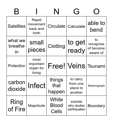 Rewards Unit 5 and 12 8th Grade Bingo Card