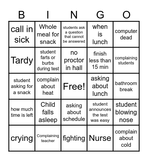 TNREADY Bingo Card