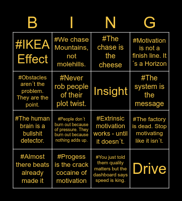 Drive Method – The Insight Section Bingo Card