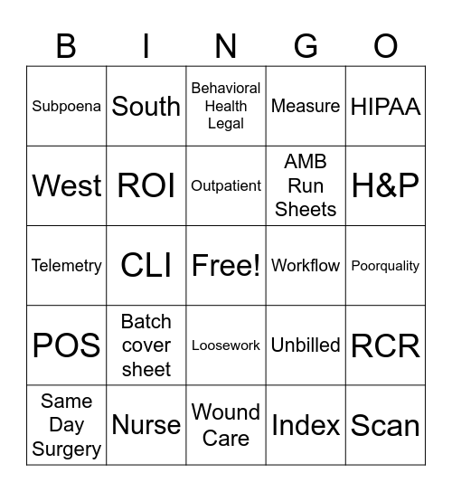 HIP WEEK #2026 Bingo Card