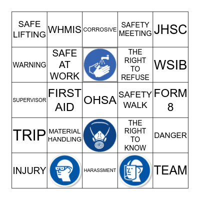 PMA SAFETY BINGO Card