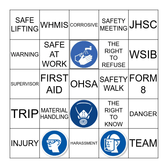 PMA SAFETY BINGO Card