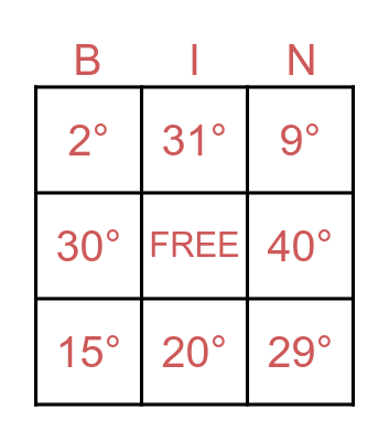 NUMEROS ORDINALES Bingo Card