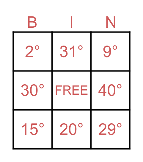 NUMEROS ORDINALES Bingo Card