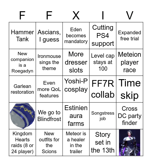 Fanfest Keynote Bingo Card