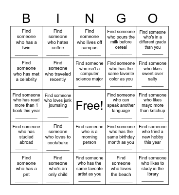 Women in Male-Dominated Fields Mixer Bingo Card