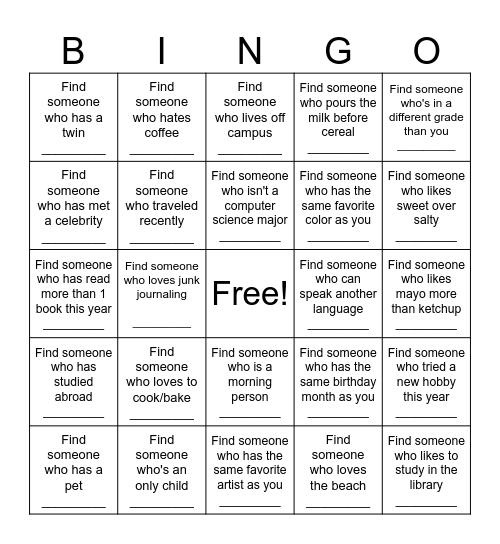 Women in Male-Dominated Fields Mixer Bingo Card