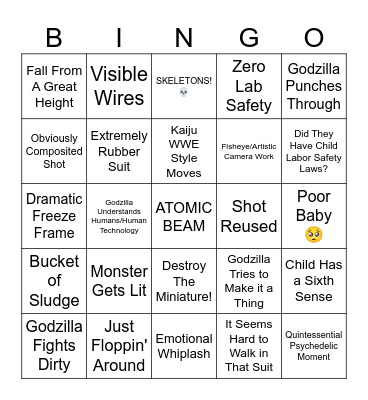 Sustainability Presents: Godzilla vs Hedorah Bingo Card