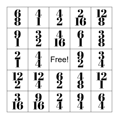 Time Signatures Bingo Card