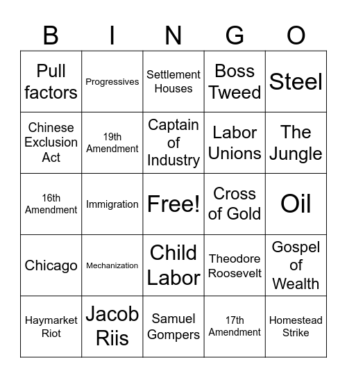 Unit 2 LEAP Review Bingo Card
