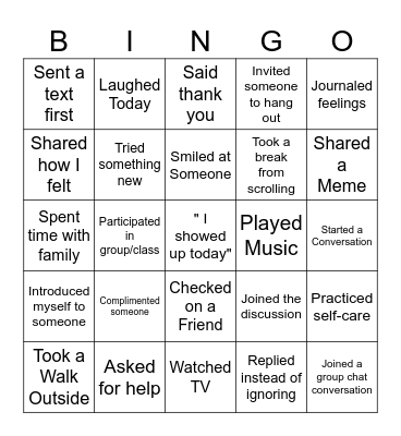 Connection Bingo Card