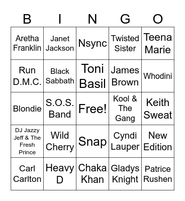 70s 80's 90's 4/20/26 Bingo Card