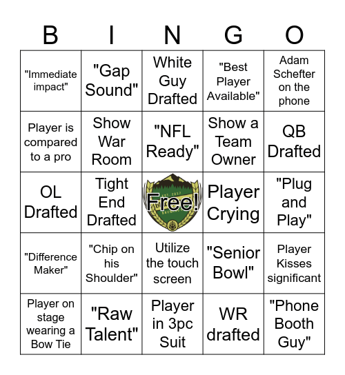 Draft for a Draft 2026 Bingo Card