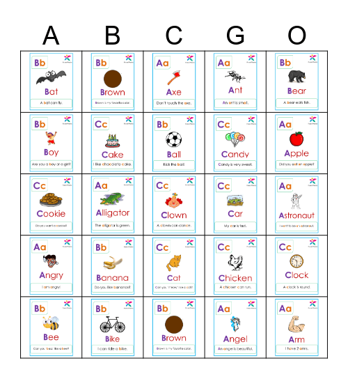 ABC Bingo Card
